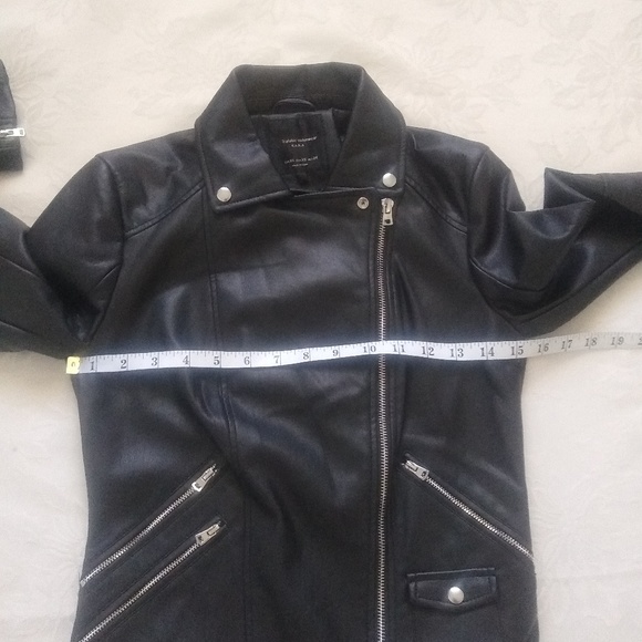 Zara asymmetric biker faux leather jacket belted - Picture 4 of 7